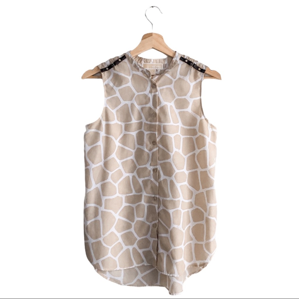 Michael Kors | Giraffe Print Sleeveless Blouse